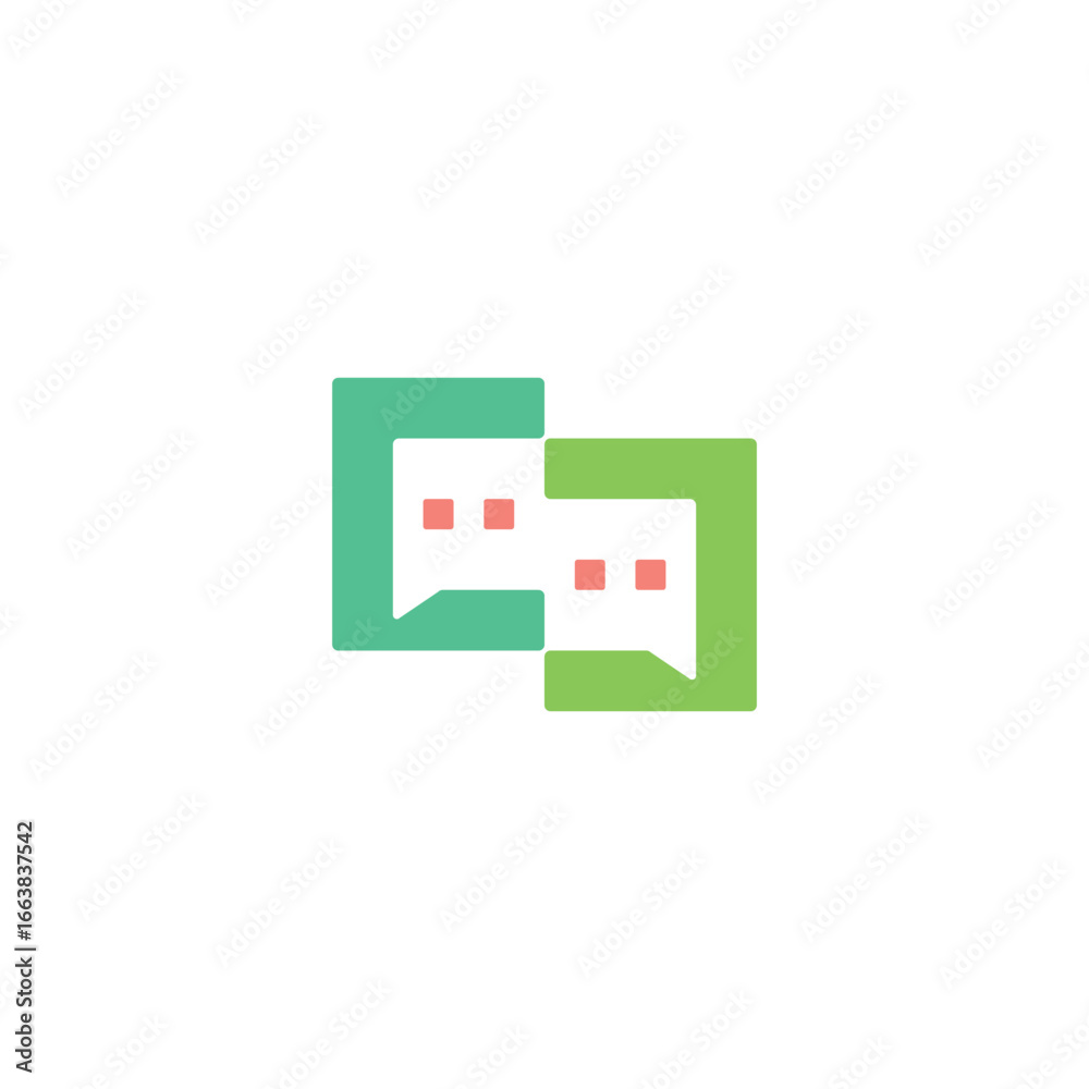 Obraz premium Modern double C chat logo design