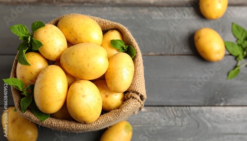Fresh potatoes in burlap sack (1)