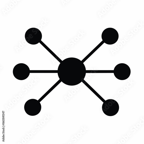 A vector illustration depicts an atom model. This graphic is perfect for illustrating science, technology, or biotechnology concepts
