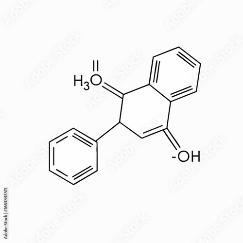 Scientific illustration of a complex organic chemical structure, precisely depicting its atomic arrangement and chemical bonds