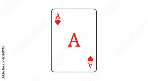Ace of Hearts Graphic Design Illustration in Minimalist Style