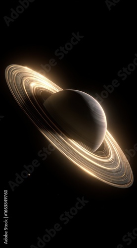 Ringed planet in deep space (2)