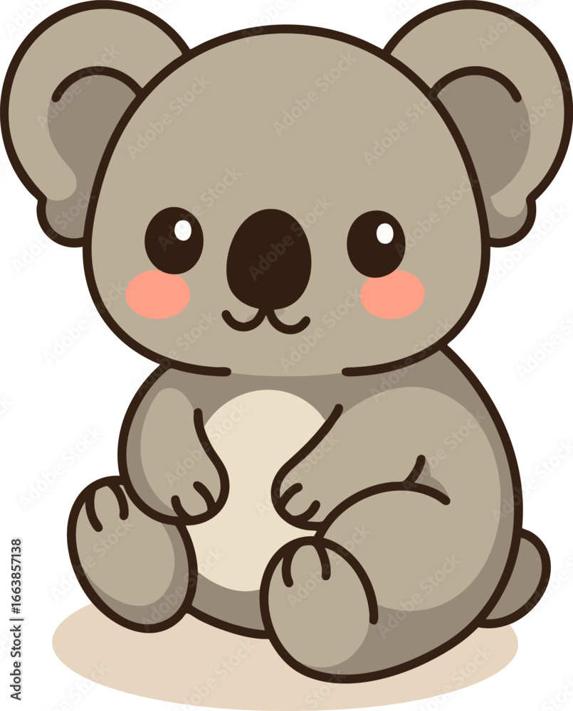 Fototapeta premium A cute koala icon, often used for playful or nature-related themes in design.