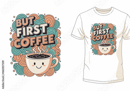 Cute Coffee Lover Gift But First Coffee Funny Caffeine Drinker Morning Brew Enthusiast