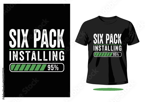 Funny Six Pack Installing Progress Bar Humor for Gym Workout Fitness Enthusiasts
