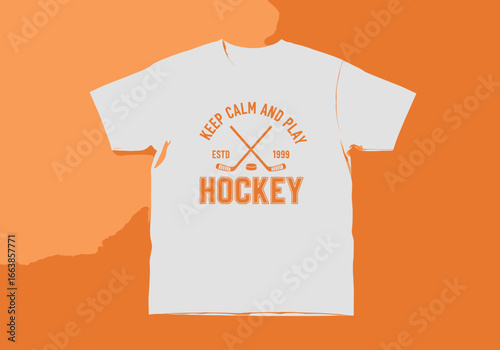 Keep Calm and Play Hockey Vintage Athletic Sports Fan T Shirt