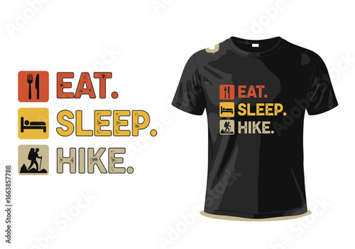 Eat Sleep Hike Repeat Adventure Outdoor Trail Exploration Mountain Trekking