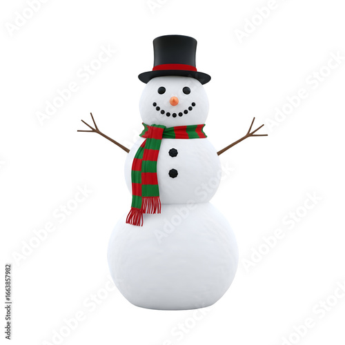 snowman with red hat transparent background