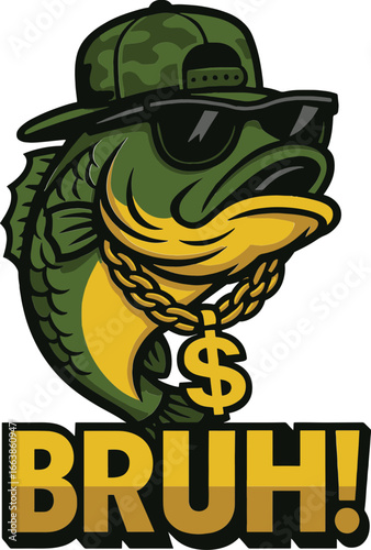 Bass Fish Fishing Bruh SVG Cut Files for Cricut & Silhouette