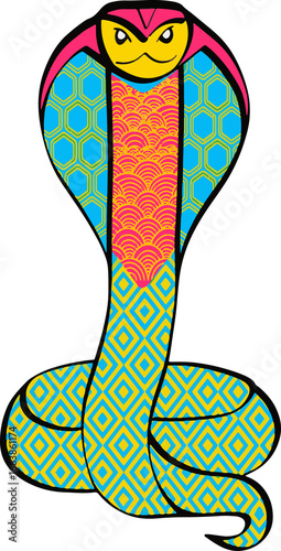 Traditional Indian Motif Animals, Cobra Illustration