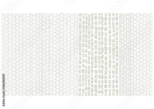 Green agricultural fields pattern on white background for farm design and copy space