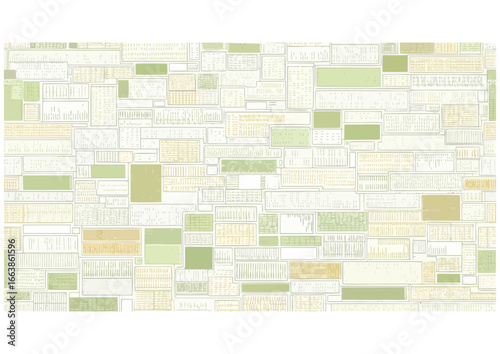 Green agricultural fields pattern on white background for farm design and copy space