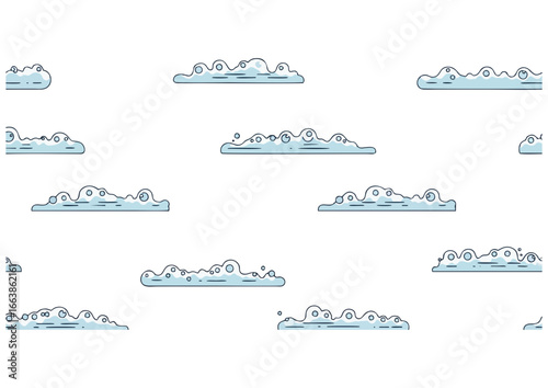 Abstract horizontal lines and ellipses pattern on white background for minimalistic design and copy space
