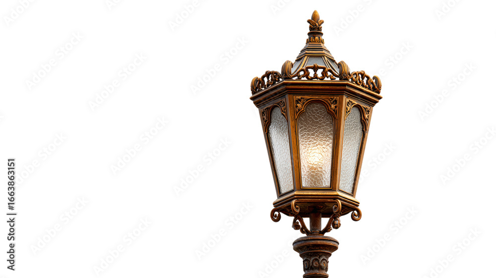 Fototapeta premium Ornate Street Lamp Post Lighting Fixture Outdoor