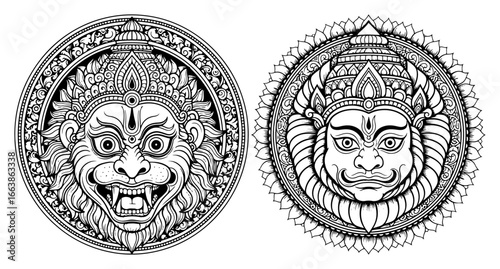 Lord Narasimha vector illustration