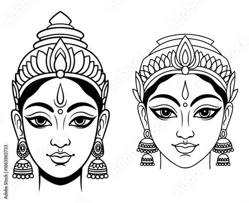 Hindu goddess Lakshmi vector illustration