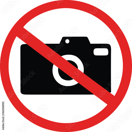 Don't camera photo  this place icon vactor image