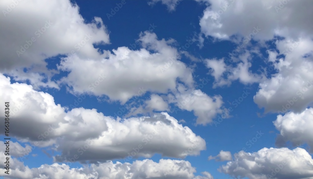 Fototapeta premium Fluffy clouds in a vast blue sky