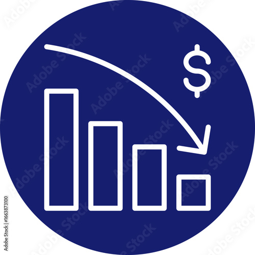 Bankrupt icon for accounting and finance business, website, application, printing, document, poster design, etc