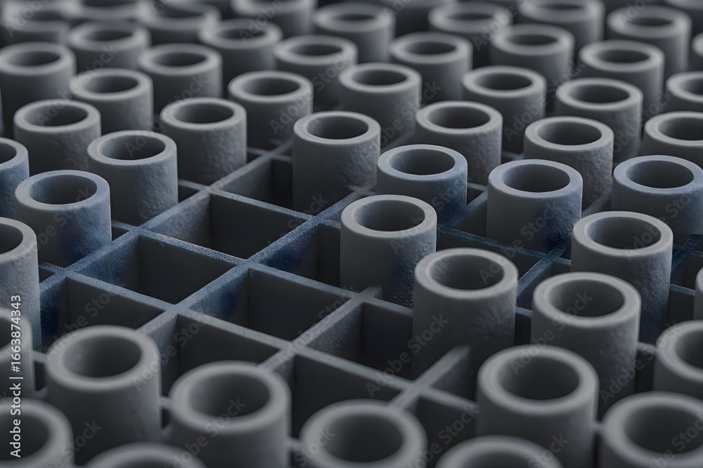 Large network of industrial pipes forming a maze structure, showing complex infrastructure, metallic construction, engineering design, and industrial facility equipment Large network of industrial pipes forming a maze structure, showing complex infrastructure, metallic construction, engineering design, and industrial facility equipment