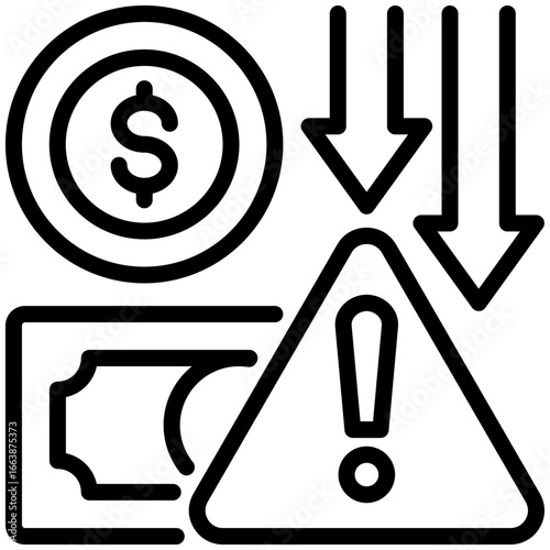 crisis icon isolated on white background. vector illustration icon for economy and  business
