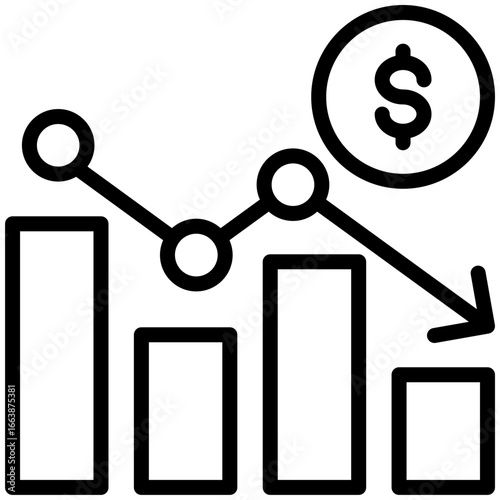 loss icon isolated on white background. vector illustration icon for economy and  business