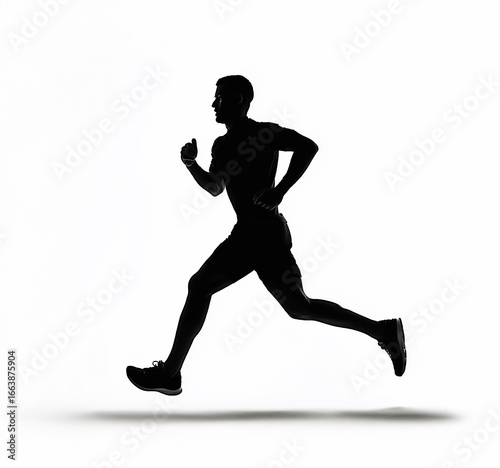 Silhouette of Man Running in Motion