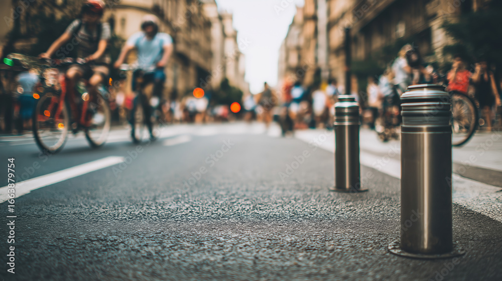 custom made wallpaper toronto digitalBusy city street filled with cyclists and pedestrians during a sunny day