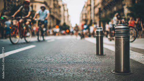Wallpaper Mural Busy city street filled with cyclists and pedestrians during a sunny day Torontodigital.ca