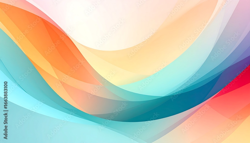 Obraz premium A dynamic abstract design featuring flowing, overlapping curves of vibrant, translucent colors, creating a visually captivating and energetic composition.