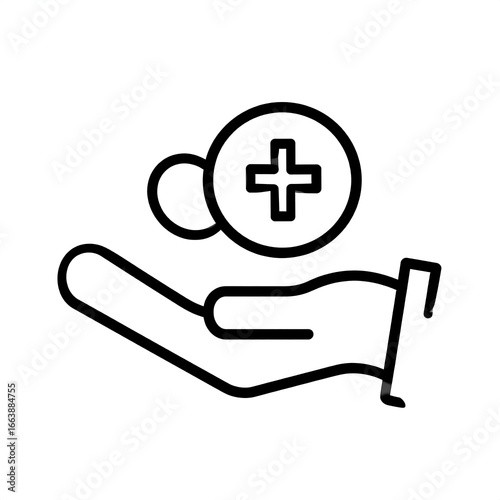 Hand offering a medical symbol