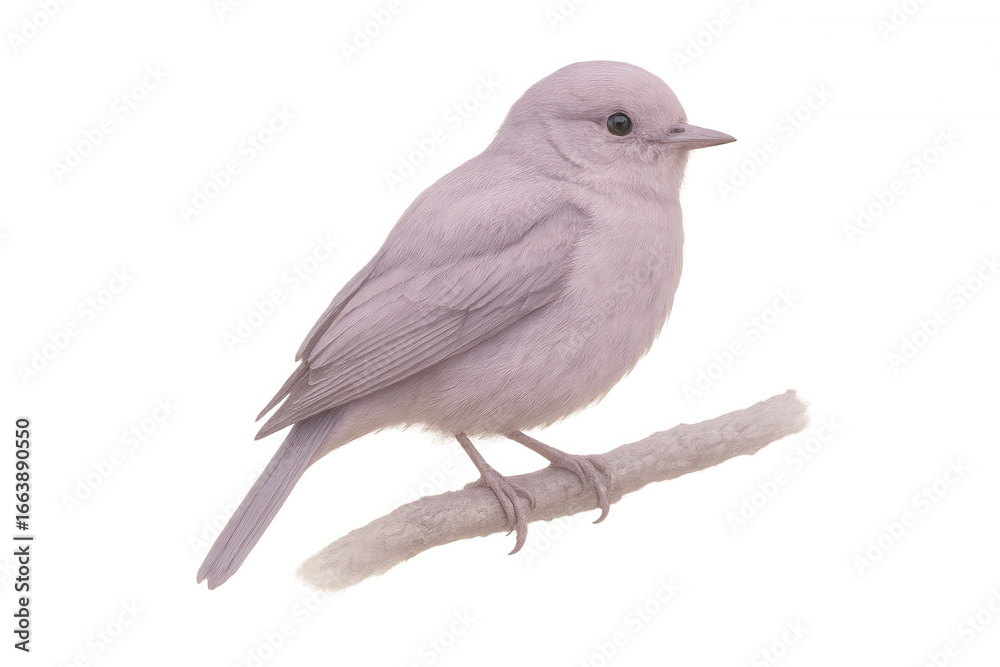 Obraz premium Studio shot featuring a pink bird gracefully perching on a branch, isolated against a transparent background for versatile use