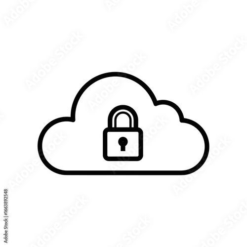 Cloud storage with padlock symbolizing data security  