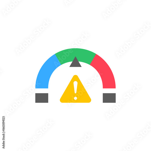 Risk icon with warning symbol and color create effective visual risk indicator, suitable for presentations, infographics, and warning signs design.