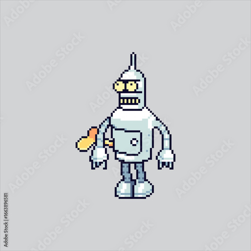 Pixel art illustration Robot Toy. Pixelated Cute Robot. Cute Robot Toy Icon pixelated for the pixel art game and icon for website and video game. old school retro.