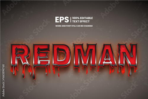 Redman Horror Dripping Text Effect Editable Font for Scary Design