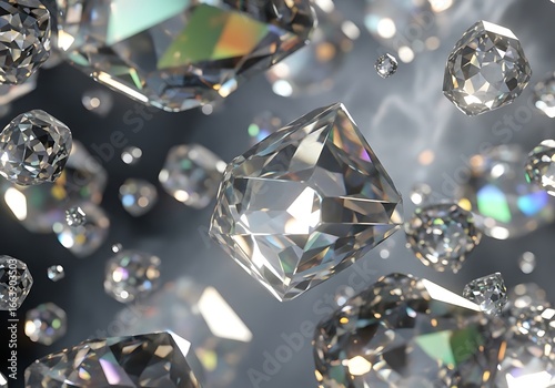 A shimmering cascade of diamonds capturing the light and reflecting brilliance in a captivating crystal display