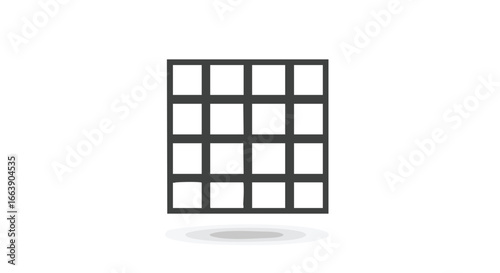 Simple graphical representation of a sixteen cell grid, on an isolated background for graphic design needs