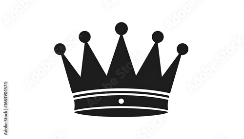 Simple black silhouette of a regal crown against a plain white background.