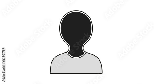 Abstract representation of an anonymous individual, perfect for user interfaces and personal profiles, demonstrating privacy and general identity