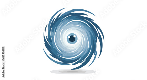 Stylized Cyclone Illustration with a Central Eye, Evoking a Sense of Nature's Power and Weather Dynamics