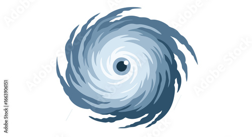 Stylized swirling vortex illustration depicting a hurricane or strong atmospheric pressure system formation