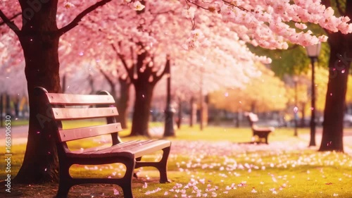 Sakura Park Bench