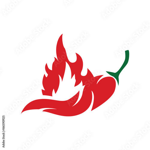Hot Chili Peppers Logo Farm Garden Design Simple Illustration Symbol Template