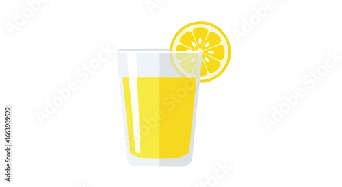 Refreshing summer beverage: A stylized glass of lemonade with lemon slice, conveying a sense of simple refreshment