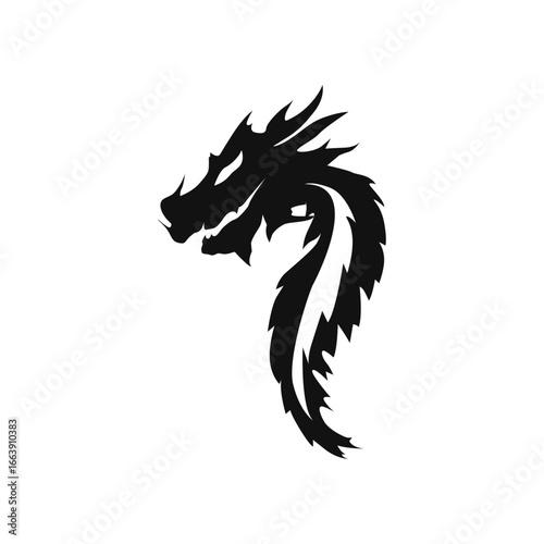 Wallpaper Mural Black silhouette design simple dragon logo animal legend template illustration Torontodigital.ca