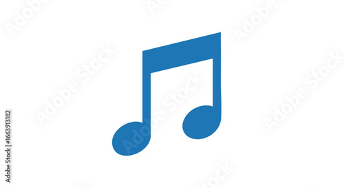Vibrant indigo eighth note conveying musicality and rhythm on pristine white canvas capturing creative artistry and harmonic beauty