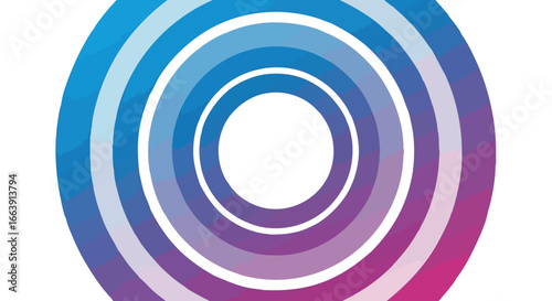 Abstract concentric circles with gradient colors, embodying harmony, depth, and forward-thinking perspective radiating from center, creating