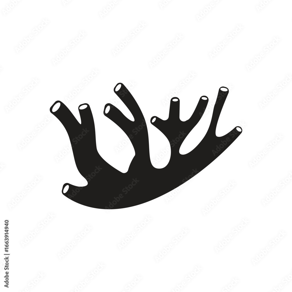 Obraz premium coral logo underwater seaweed plant simple template design marine decoration