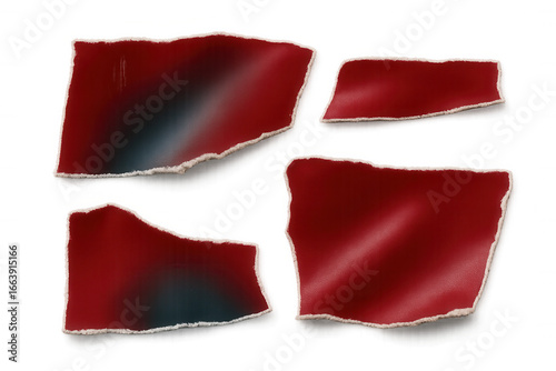 Wallpaper Mural Gradient-colored torn red paper fragments casting soft shadows against transparent backdrop Torontodigital.ca